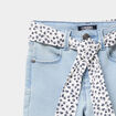 Jean skinny ceinture foulard denim triple stone fille