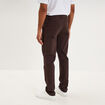 Pantalon chino droit stretch marron fonc&eacute; homme