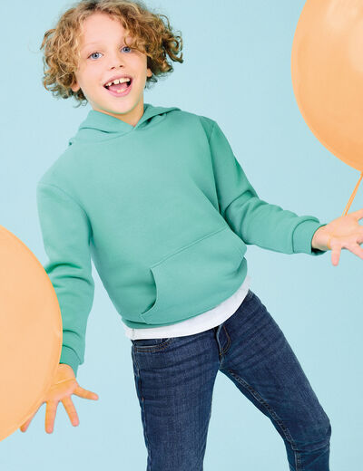 Sweat à capuche hoodie oversize vert menthe garçon
