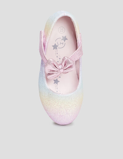 Babies pailletées à talons multicolore fille