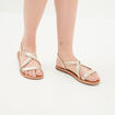 Sandales brides tressées en cuir Creeks jaune or fille
