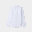 Chemise droite imprimée manches longues blanc homme