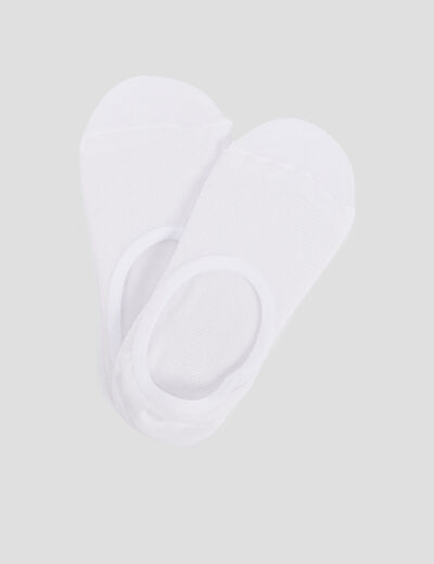 Lot de 2 paires chaussettes invisibles blanc femme