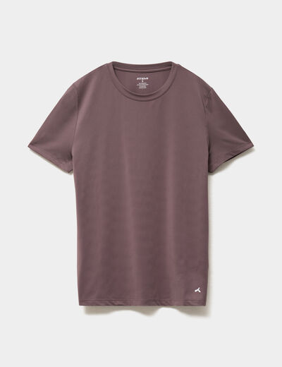 T-shirt de sport droit manches courtes mauve femme