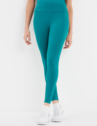 Legging taille élastiquée vert émeraude femme