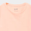 T-shirt col rond manches courtes orange fluo fille