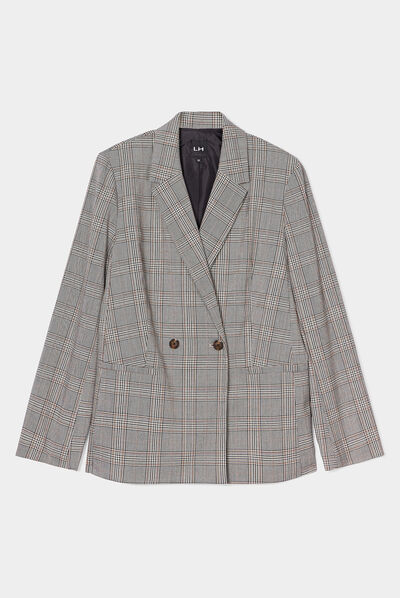 Veste blazer droite doublée beige femme