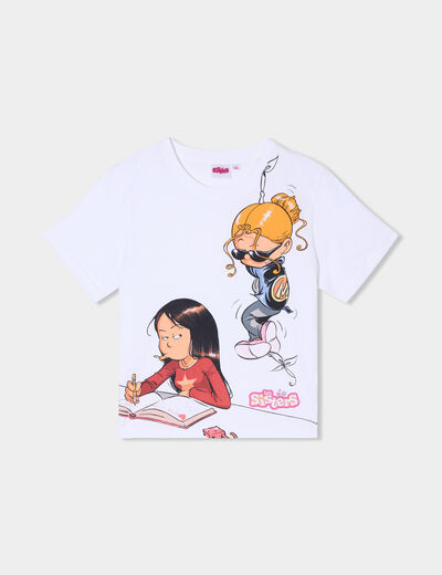 T-shirt manches courtes Les Sisters blanc fille