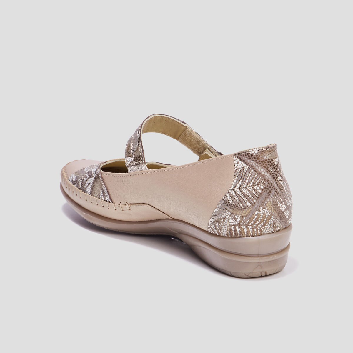 Ballerines pied large cuir Confortissimo sable femme