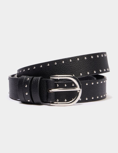 Ceinture clout&eacute;e noir femme