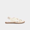 Sandales brides croisées en cuir blanc femme
