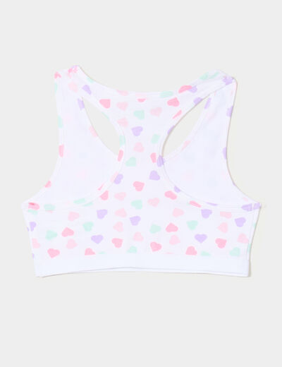 Lot 2 brassières dos nageur coton ivoire fille