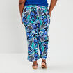 Pantalon large taille smockée noir femme grande taille
