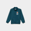 Gilet oversize zipp&eacute; col camionneur bleu canard gar&ccedil;on
