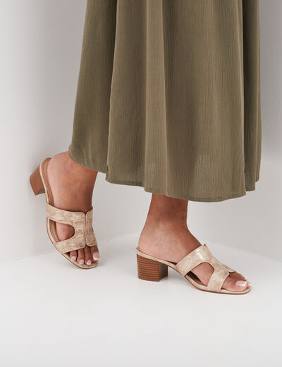 Mules à talons multicolore femme