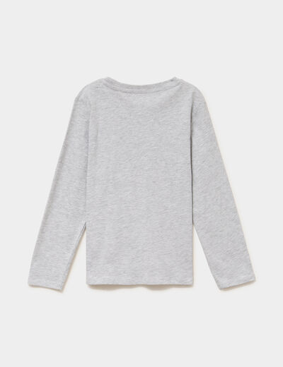 Ensemble pyjama pantalon t-shirt coton gris clair gar&ccedil;on