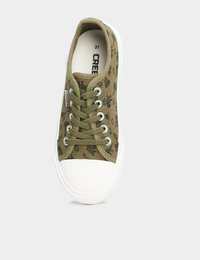 Tennis basses en toile vert kaki garçon