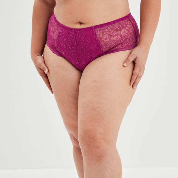shorty en dentelle izzie violet femmegt Shorty en dentelle Izzie violet femme grande taille