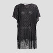 Robe de plage à franges noir femme