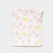 T-shirt relief&eacute; manches volants coton blanc b&eacute;b&eacute; fille