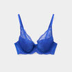 Soutien-gorge foulard padd&eacute; dentelle bleu electrique femme