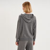 Haut de pyjama hoodie manches longues gris fonc&eacute; femme