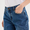 Jean droit cropped bas revers denim stone femme
