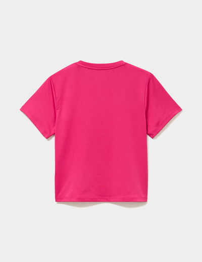 T-shirt ajust&eacute; manches courtes rose fushia fille
