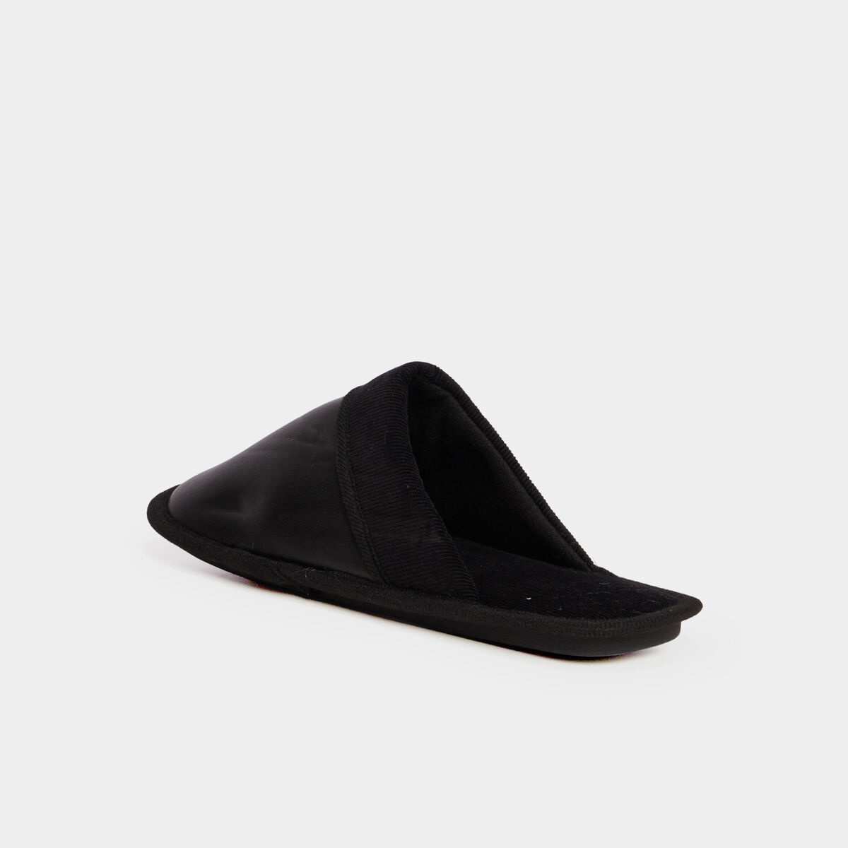 Chaussons mules détails simili cuir noir homme