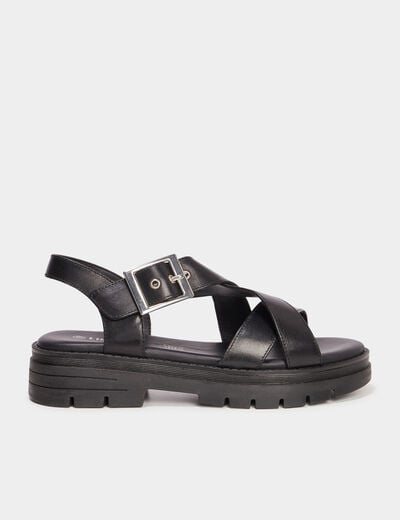 Sandales en cuir Liberto noir femme