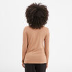 T-shirt manches longues col roulé marron clair femme