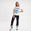 T-shirt manches courtes coton Stitch blanc femme