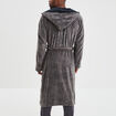 Peignoir long col châle gris foncé homme