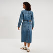 Robe longue en jean manches longues denim double stone femme