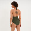 Maillot de bain une pi&egrave;ce gainant vert kaki femme