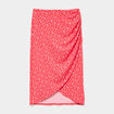 Jupe longue portefeuille stretch rouge coquelicot femme