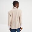 Veste blazer cintr&eacute; manches 3/4 beige femme