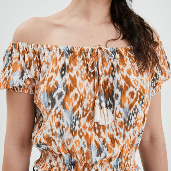 Blouse manches bouffantes Liberto ecru femme