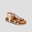 Sandales en cuir rose champagne fille