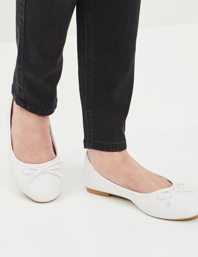 Ballerines détail noeud blanc femme