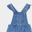 Robe salopette en jean avec volants denim stone bébé fille