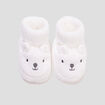 Chaussettes d'intérieur tricotées ivoire bébé fille