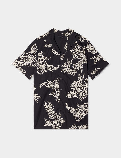 Chemise manches courtes Liberto noir homme