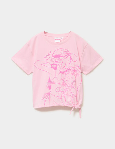 T-shirt nou&eacute; coton Les Sisters rose fille