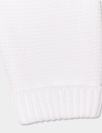 Pantalon tricot taille élastiquée blanc bébé garçon