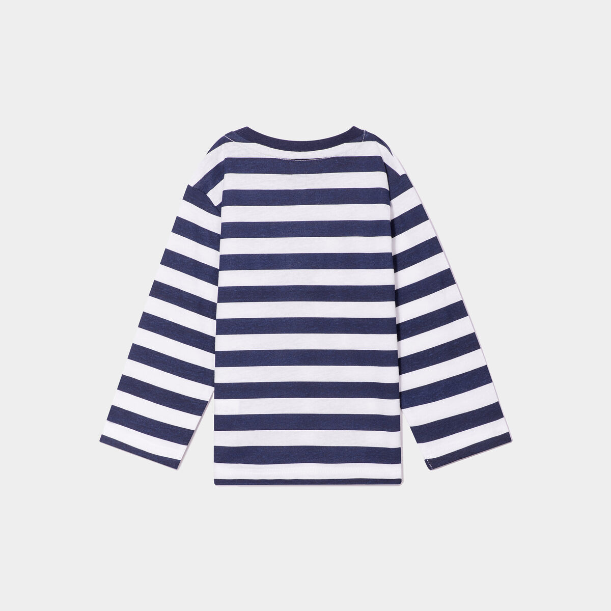 T-shirt col rond manches longues coton bleu marine bébé garçon