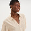 Chemise dos smock&eacute; manches courtes beige femme