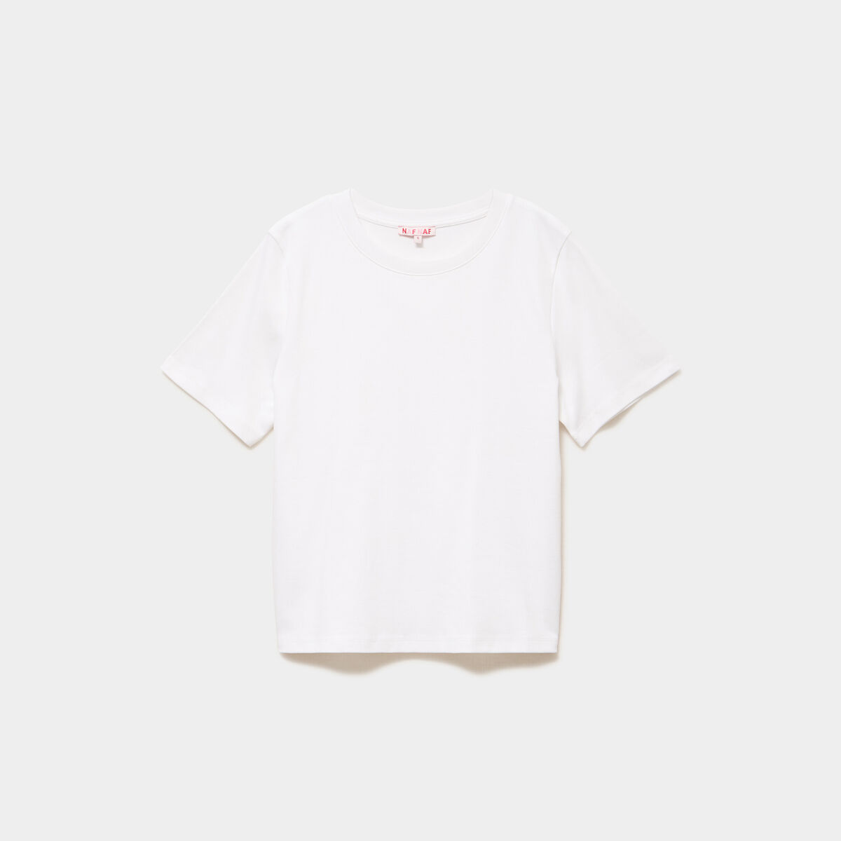 T-shirt manches courtes col rond coton blanc femme