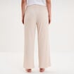 Bas de pyjama large c&ocirc;tel&eacute; long beige femme
