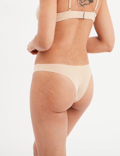 Culotte brésilienne sans couture beige femme